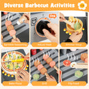 Wooden Kids Barbecue Grill Playset with Abundant Grilling Tools for 3+