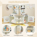 Wooden Corner Kitchen Playset with Working Faucet and Realist Sounds-Beige