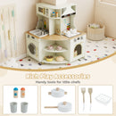 Wooden Corner Kitchen Playset with Working Faucet and Realist Sounds-Beige