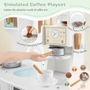Wooden Kids Kitchen Playset With Coffee Maker For 3+ Years Old-Green