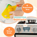 Wooden Kids Play Kitchen Corner with Lights and Water Circulation System-Grey