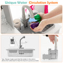 Wooden Kids Play Kitchen Corner with Lights and Water Circulation System-Grey
