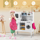 Wooden Kitchen Toy Set with 16 Pieces Accessories and Real Sounds-White