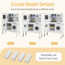 Wooden Kitchen Toy Set with 16 Pieces Accessories and Real Sounds-White