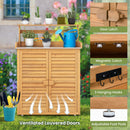 Wooden Storage Cabinet with Galvanized Metal Countertop-Natural