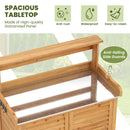 Wooden Storage Cabinet with Galvanized Metal Countertop-Natural