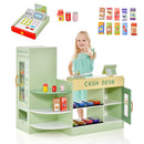 Kids Wooden Grocery Store Supermarket Play Toy Set-Green