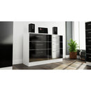 Wellington Ready Assembled Chest of Drawers with 3 Drawers  - Black Matt & White