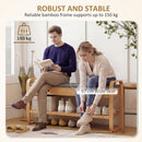 HOMCOM Shoe Bench with 2 Drawers Cushioned Seat 105 cm