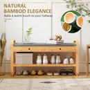 HOMCOM Shoe Bench with 2 Drawers Cushioned Seat 105 cm