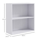 HOMCOM Bookshelf Display Storage Shelf With 2 Compartments For Study