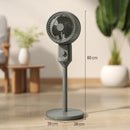 HOMCOM 9" Pedestal Cooling Fan With Adjustable Speed, Grey