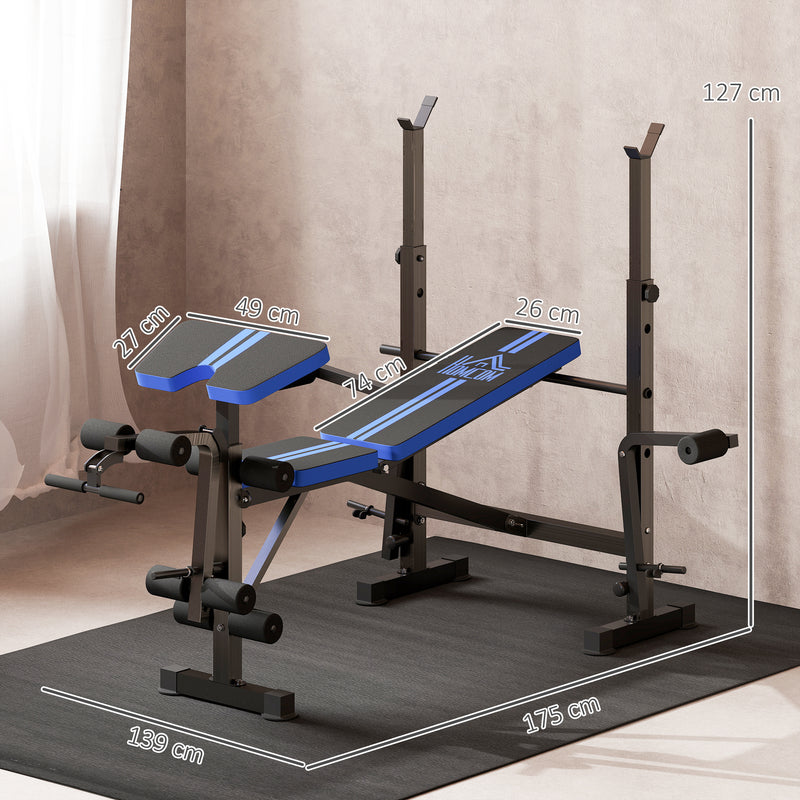 HOMCOM Multi-Function Adjustable Weight Training Bench Gym Fitness Lifting