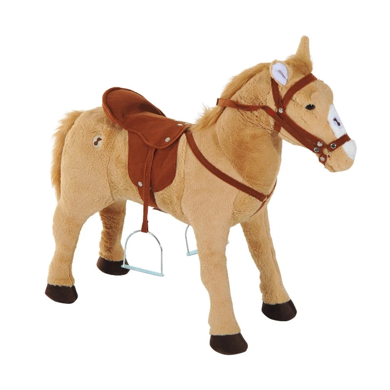 HOMCOM Children Plush Soft Pony - Beige