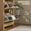 HOMCOM 18-Shoe Storage Cabinet 6 Shelves 3 Drawers Tabletop