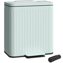 HOMCOM 2 X 20L Double Rubbish Bin, Pedal Bin With Soft-Close Lid