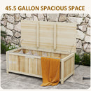 Outsunny 172 Litre Outdoor Storage Box, Wooden terrace Box, Natural