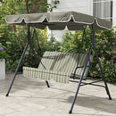 Outsunny Outdoor 3-person Metal Porch Swing Chair Bench Canopy Green