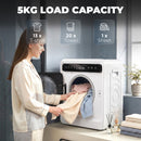 HOMCOM 5kg Vented Tumble Dryer, 1000W Compact Front Tumble Dryer, White