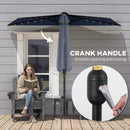Outsunny 2.6 m Half Parasol with Solar Lights, UPF50+ Semi Round Umbrella