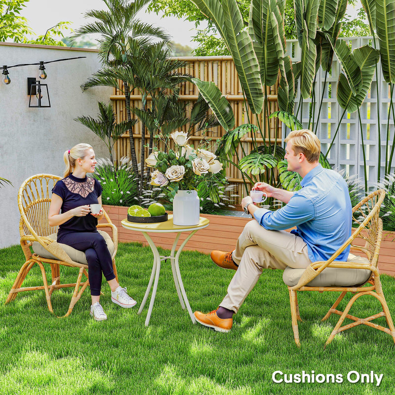 Outsunny Outdoor Seat Cushions Set Of 2, Tufted Round Chair Pads