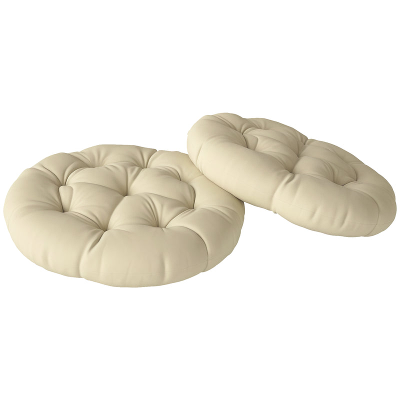 Outsunny Outdoor Seat Cushions Set Of 2, Tufted Round Chair Pads