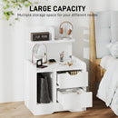HOMCOM Modern Bedside Table With 2 Drawers And Open Shelves For Bedroom