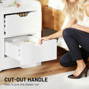 HOMCOM Modern Bedside Table With 2 Drawers And Open Shelves For Bedroom
