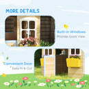 Outsunny Wooden Kids Playhouse W/ Door, Windows, Bench, For 3-7 Years Blue