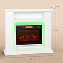 HOMCOM 1800W Inset Electric Fireplace With RGB LED Lights, White