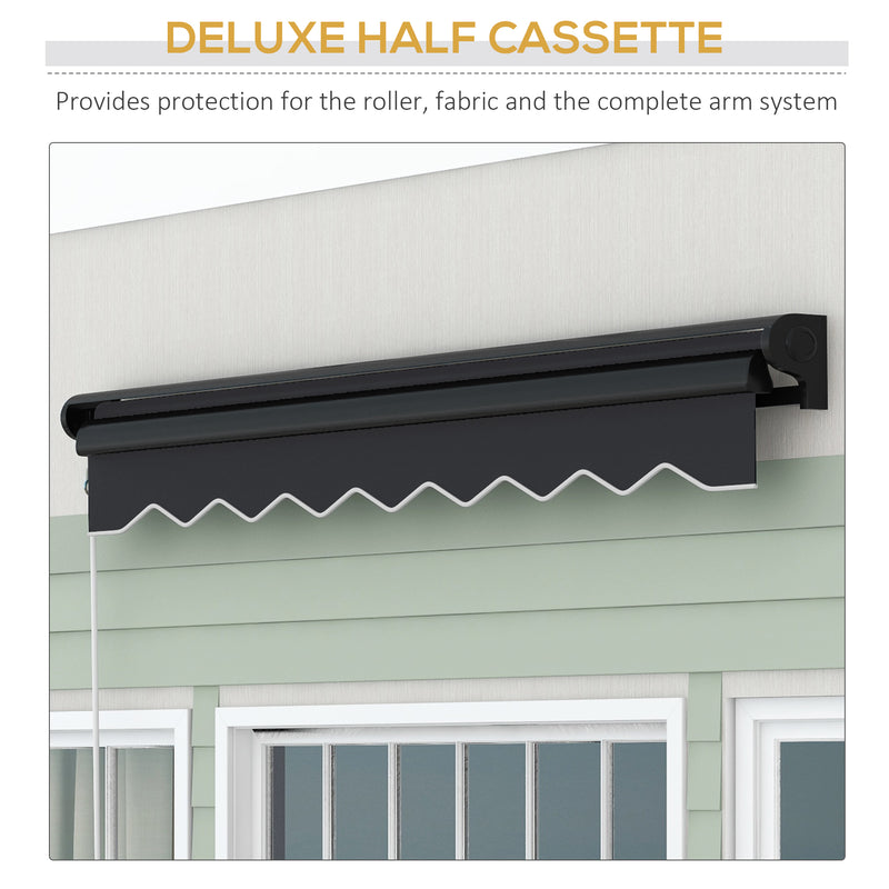 Outsunny 3 x 2.5m Electric Awning with LED Light, Sun Canopies for Patio
