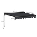 Outsunny 3 x 2.5m Electric Awning with LED Light, Sun Canopies for Patio