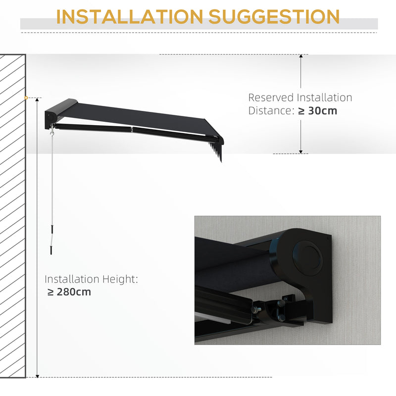 Outsunny 3 x 2.5m Electric Awning with LED Light, Sun Canopies for Patio