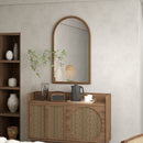 HOMCOM Wall Mirror, Arch Mirror For Wall Mounted, Home Decor, Brown