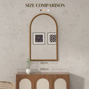 HOMCOM Wall Mirror, Arch Mirror For Wall Mounted, Home Decor, Brown