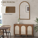 HOMCOM Wall Mirror, Arch Mirror For Wall Mounted, Home Decor, Brown