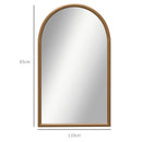 HOMCOM Wall Mirror, Arch Mirror For Wall Mounted, Home Decor, Brown