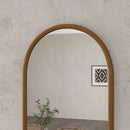 HOMCOM Wall Mirror, Arch Mirror For Wall Mounted, Home Decor, Brown