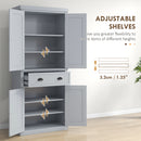 HOMCOM Freestanding Kitchen Storage Cabinet Drawers Cupboards Shelves Grey