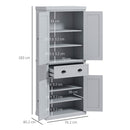 HOMCOM Freestanding Kitchen Storage Cabinet Drawers Cupboards Shelves Grey