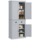 HOMCOM Freestanding Kitchen Storage Cabinet Drawers Cupboards Shelves Grey