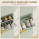 HOMCOM Slim Shoe Storage Cabinet with 3 Flip Drawers for Hallway, Light Green