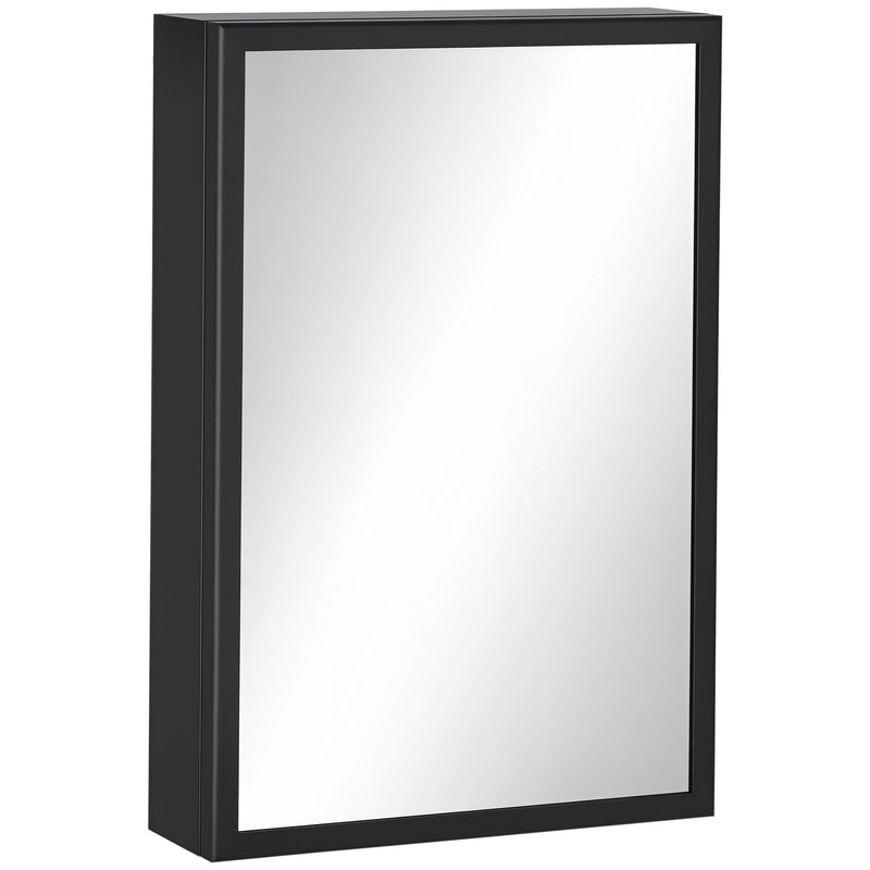 kleankin Wall Mounted Bathroom Cabinet with Mirror and Storage Shelves