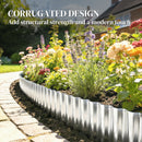 Outsunny Metal Lawn Edging Border, 8 in x 21.3 ft Garden Edging, Silver Tone