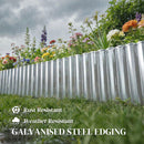Outsunny Metal Lawn Edging Border, 8 in x 21.3 ft Garden Edging, Silver Tone