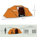 Outsunny 4-6 Persons Camping Tent Dome Family Travel Group Hiking Room Fishing