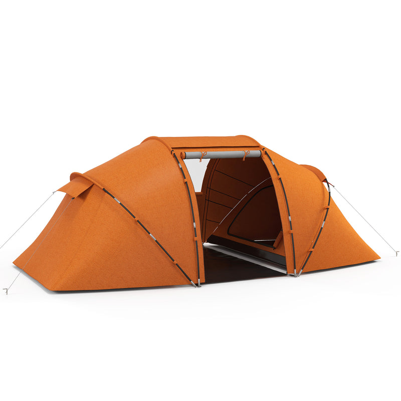 Outsunny 4-6 Persons Camping Tent Dome Family Travel Group Hiking Room Fishing