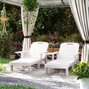 Outsunny Set of 2 Resin Reclining Sun Loungers for Garden