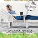 Outsunny Set of 2 Resin Reclining Sun Loungers for Garden