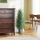 HOMCOM Set of 2 Artificial Cypress Trees with PE Leaves for Indoor Outdoor